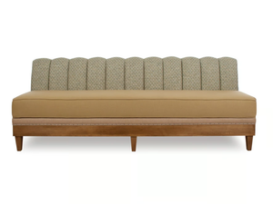 REGENTO GALLONS ESSENCE - Upholstered fabric bench with back _ Crearte Collections